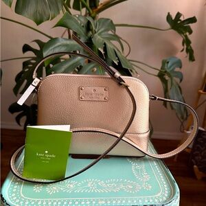 Kate Spade Wellesley Hanna Rose Gold Pebbled Leather Crossbody